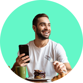 User holding phone
